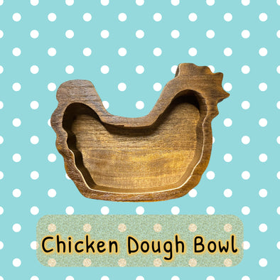 Chicken Wooden Dough Bowl