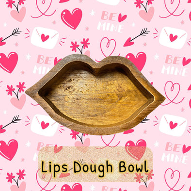 Lips Wooden Dough Bowl