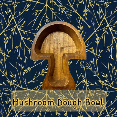 Mushroom Wooden Dough Bowl