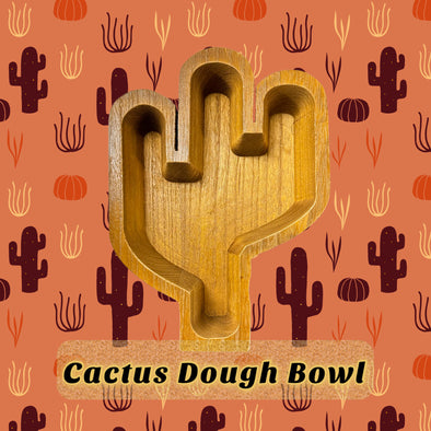 Cactus Wooden Dough Bowl