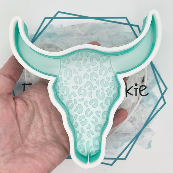 Leopard Print Bull Skull Freshie Mold