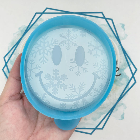 Snowflake Smiley Face Freshie Mold