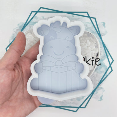 Cow with Present Freshie Mold