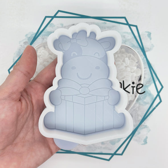 Cow with Present Freshie Mold