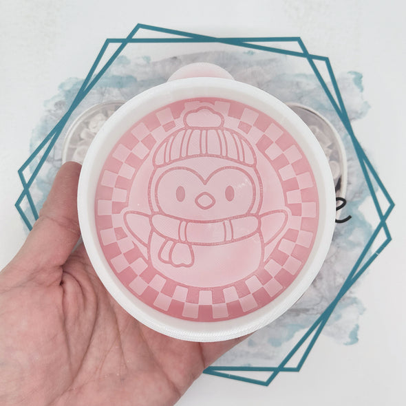 *NEW RELEASE* Checkered Round with Penguin Freshie Mold