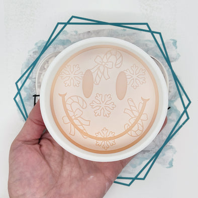 Smiley with Snowflakes & Candy Canes Freshie Mold