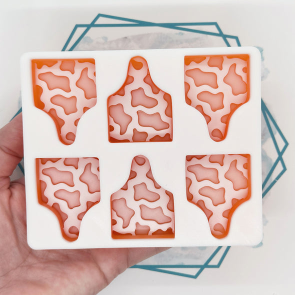 Cow Print Ear Tag Wax Mold