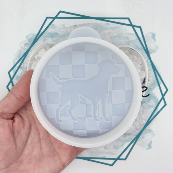 *NEW RELEASE* Dog Checkered Circle Freshie Mold