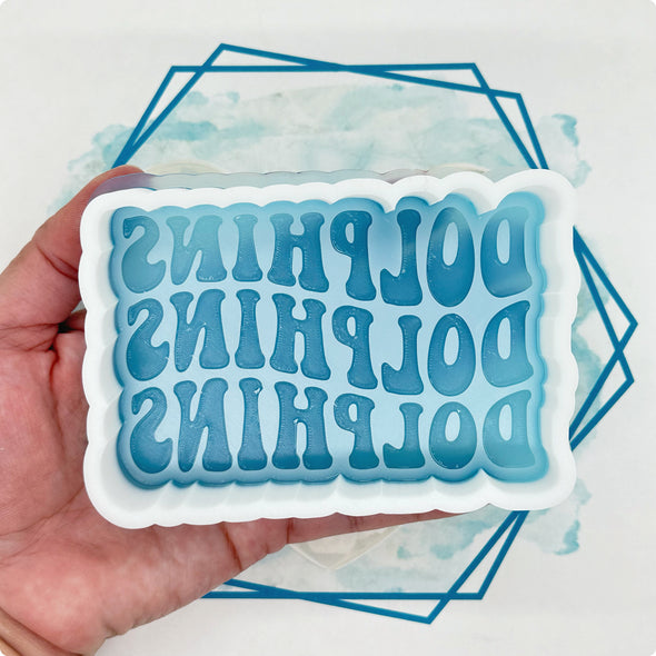 Dolphins Retro Font Freshie Mold