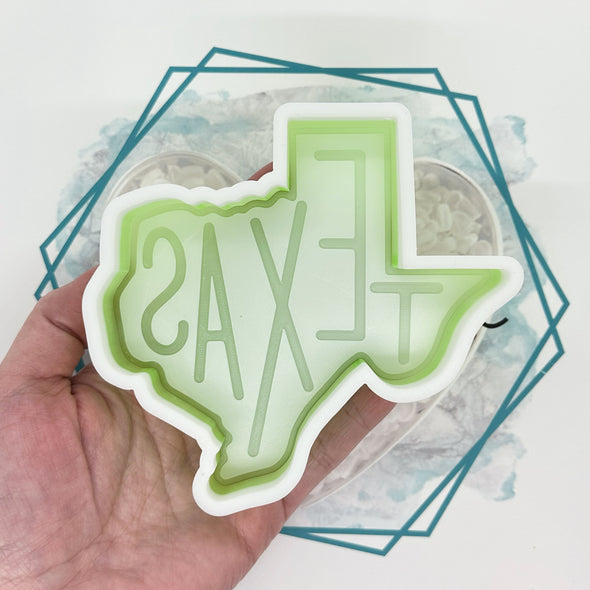 Texas with Texas Wording Freshie Mold