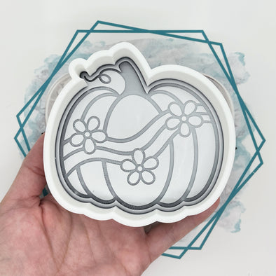 *NEW RELEASE* Groovy Pumpkin with Flowers Freshie Mold