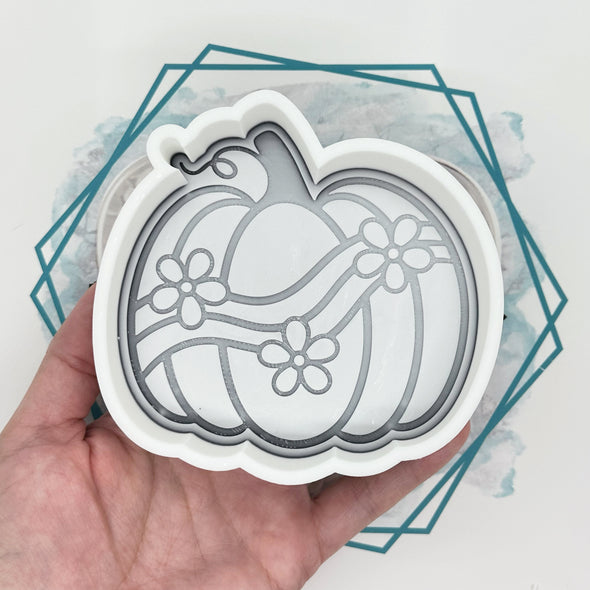 *NEW RELEASE* Groovy Pumpkin with Flowers Freshie Mold