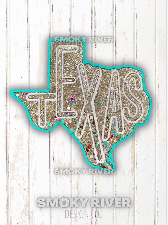 Texas with Texas Wording Freshie Mold