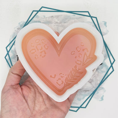 Heart with Arrow & Leopard Freshie Mold