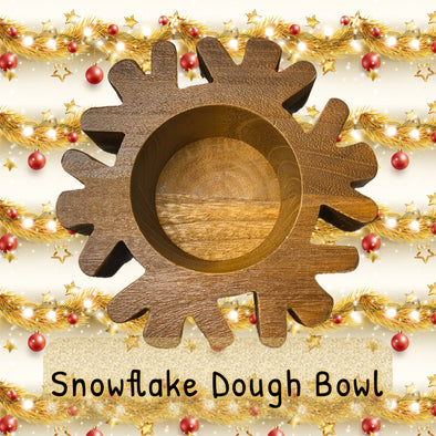 Snowflake Wooden Dough Bowl