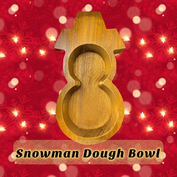 Snowman Wooden Dough Bowl