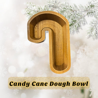 Candy Cane Wooden Dough Bowl