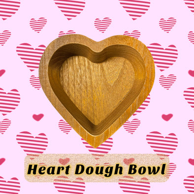 Heart Wooden Dough Bowl