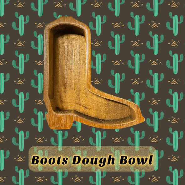 Boots Wooden Dough Bowl