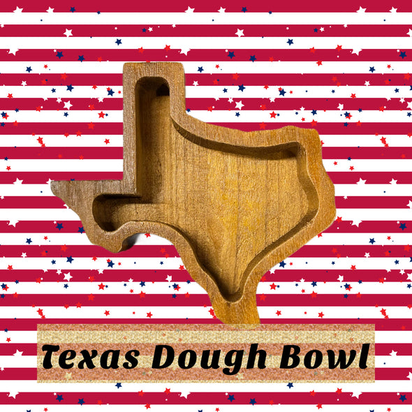 Texas Wooden Dough Bowl