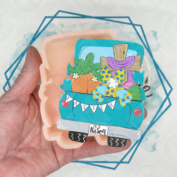 Truck Freshie Mold with Easter Themed Cardstock