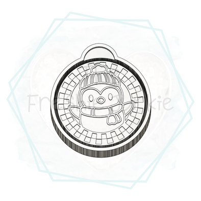 *NEW RELEASE* Checkered Round with Penguin Freshie Mold
