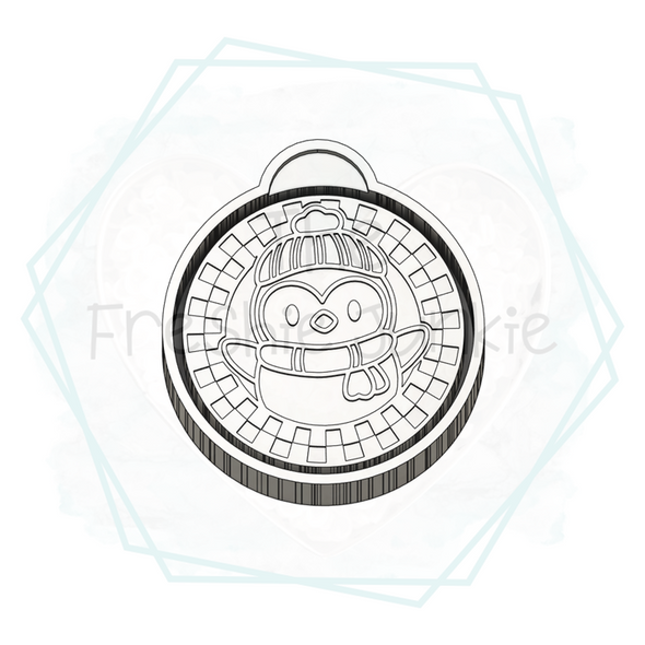 *NEW RELEASE* Checkered Round with Penguin Freshie Mold