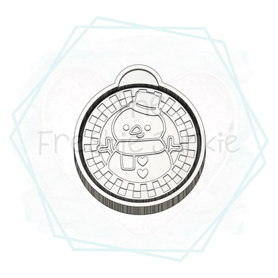 *NEW RELEASE* Checkered Round with Snowman Freshie Mold