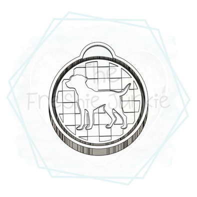 *NEW RELEASE* Dog Checkered Circle Freshie Mold