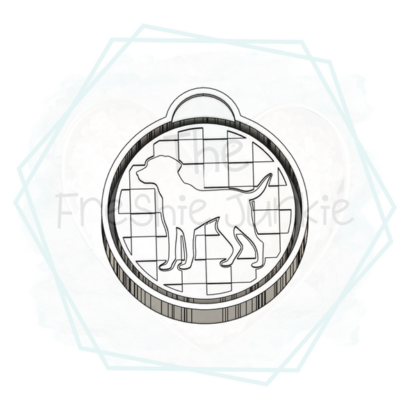 *NEW RELEASE* Dog Checkered Circle Freshie Mold