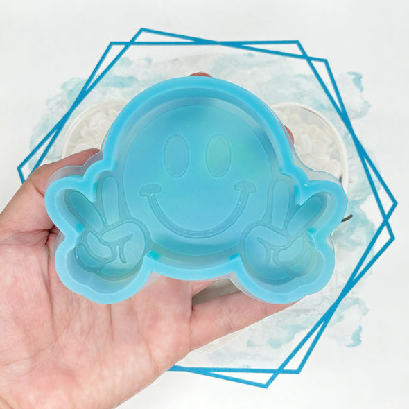 Smiley Face w/ Peace Sign Freshie Mold