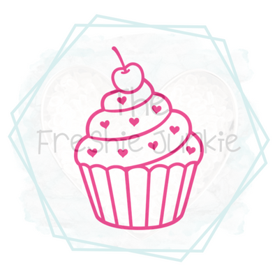 Cupcake (with cherry & hearts) Freshie Mold