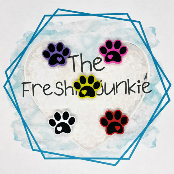 Paw Print Silicone Focal Bead